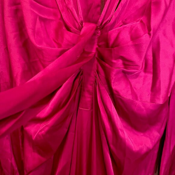 NEW Fashion Nova Queen Moment Satin Maxi Dress SZ 1X Magenta Dressy - Picture 4 of 15